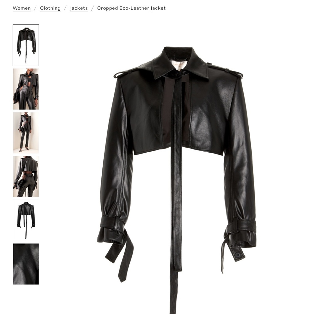 Materiel Cropped Leather Jacket Black M